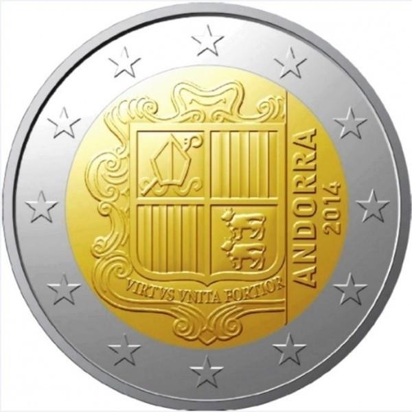 2 Euro Andorra 2014 - Reguliere Munt - UNC, Verzenden, Overige landen, 2 euro, Losse munt