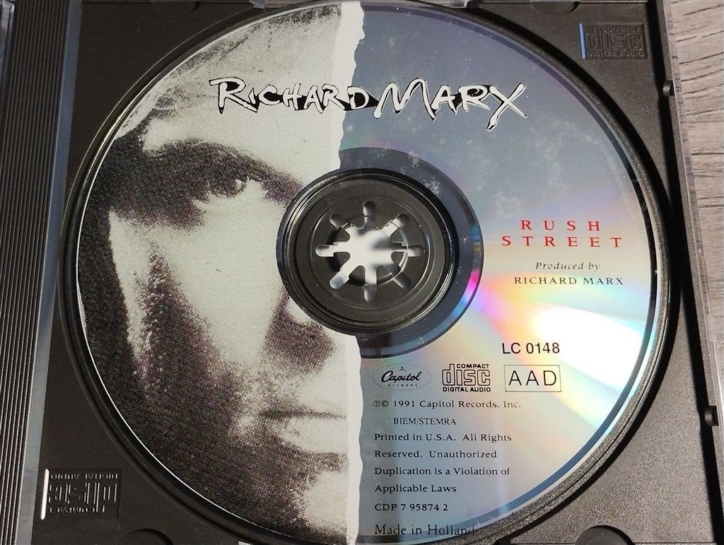 Richard Marx ‎– Rush Street, Ophalen of Verzenden, Zo goed als nieuw, Pop