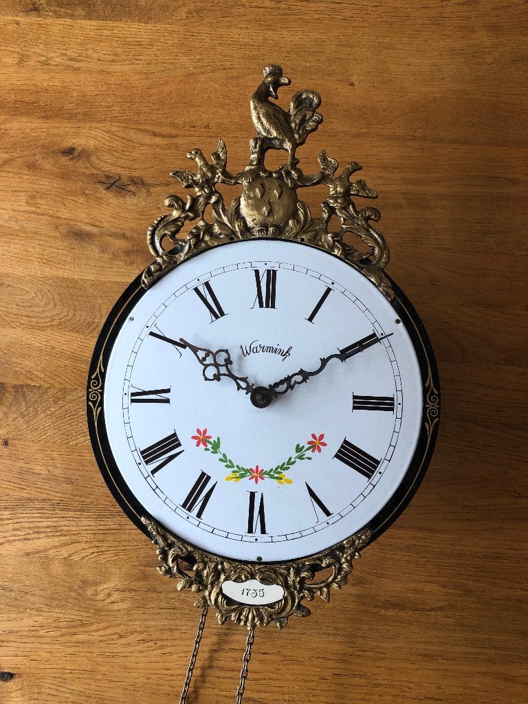 Warmink rijk gedecoreerde wand-/penduleklok, Antiek en Kunst, Antiek | Klokken, Ophalen of Verzenden