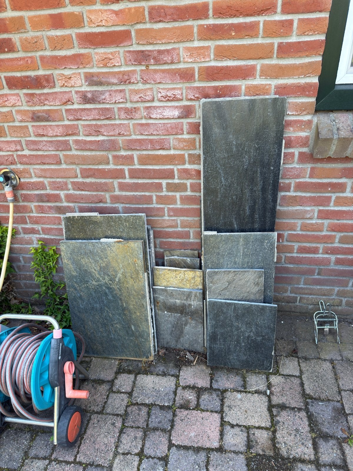 Noorse leisteen tegels - 2,2 m², Ophalen, Gebruikt, Terrastegels, Natuursteen