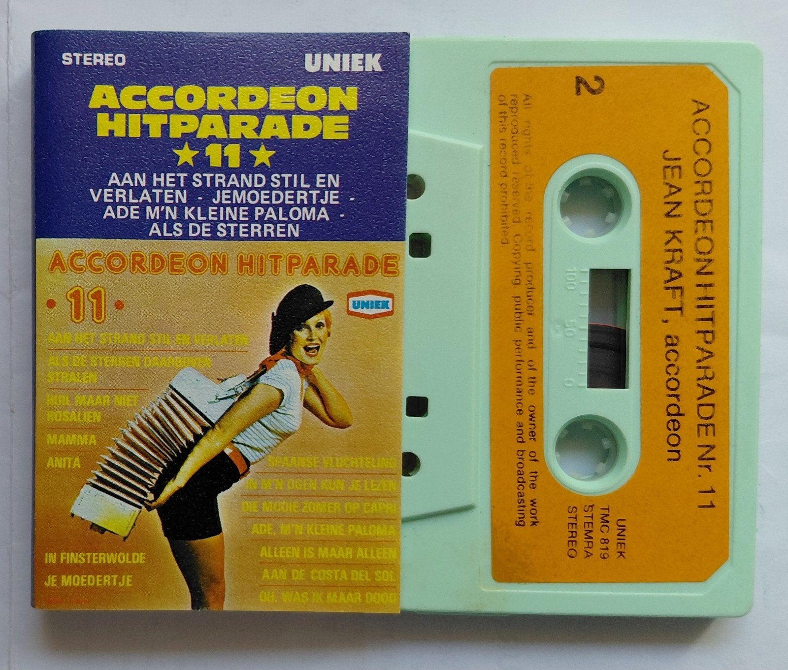 TMC  - 819.(Uniek) Accordeon Hitparade *11*, Cd's en Dvd's, Cassettebandjes, Zo goed als nieuw, 1 bandje, Verzenden