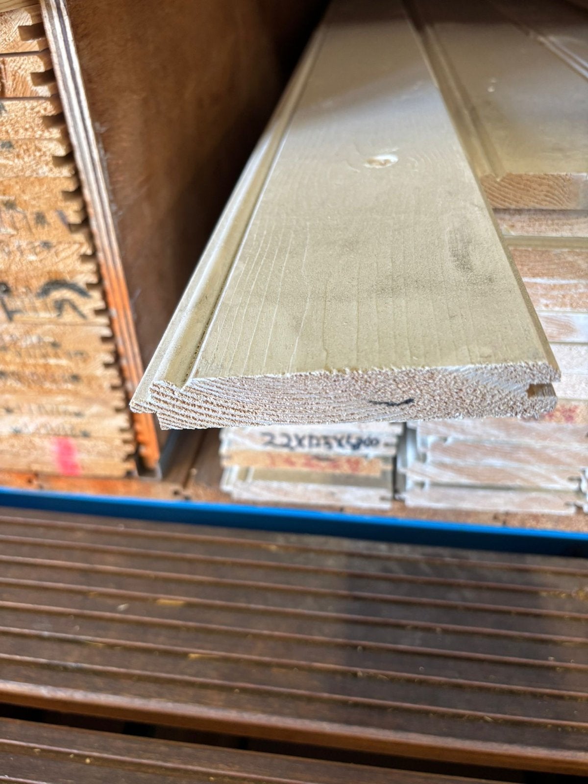Vuren B GG kraaldeel wit gegrond 22x125x4800mm, Doe-het-zelf en Verbouw, Ophalen, Nieuw