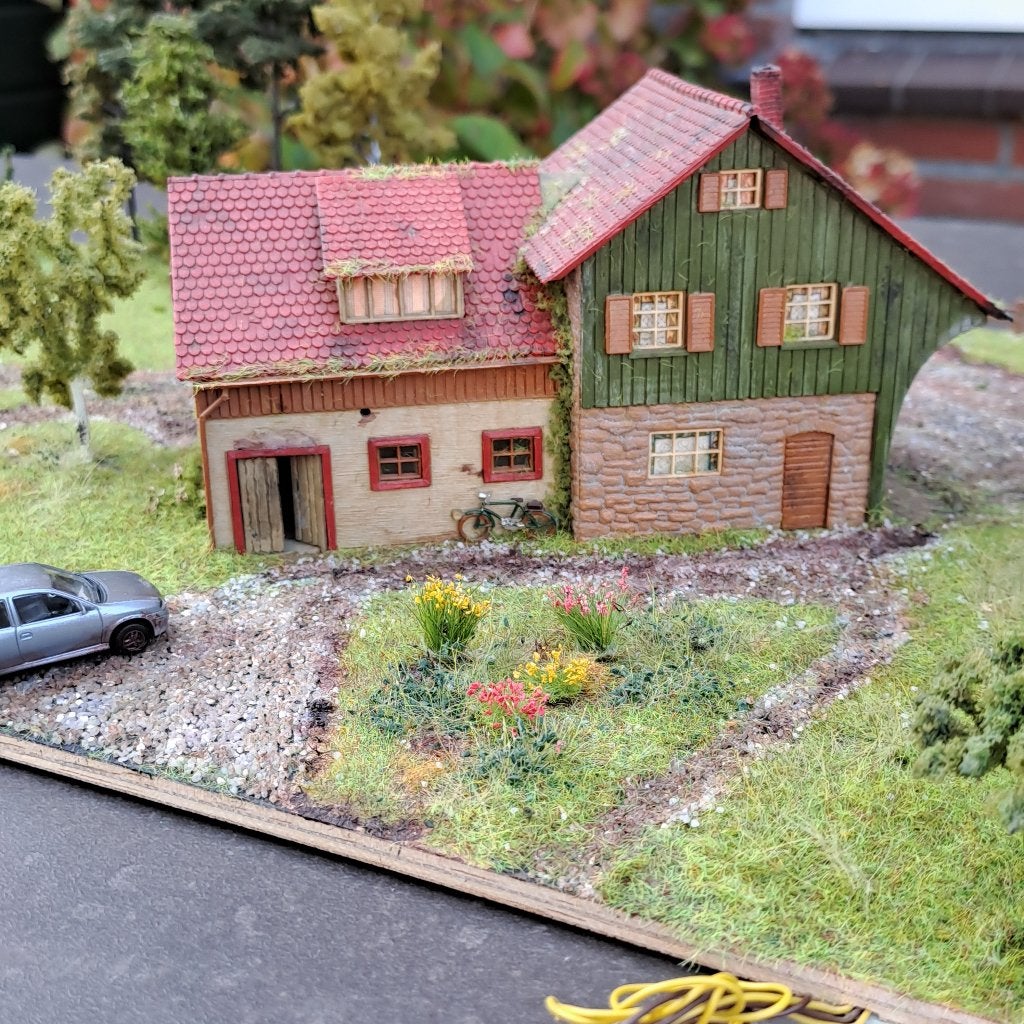 Diorama met Faller B-275 boerderij met dieren en kassen, Overige merken, Gelijkstroom of Wisselstroom, Brug, Tunnel of Gebouw