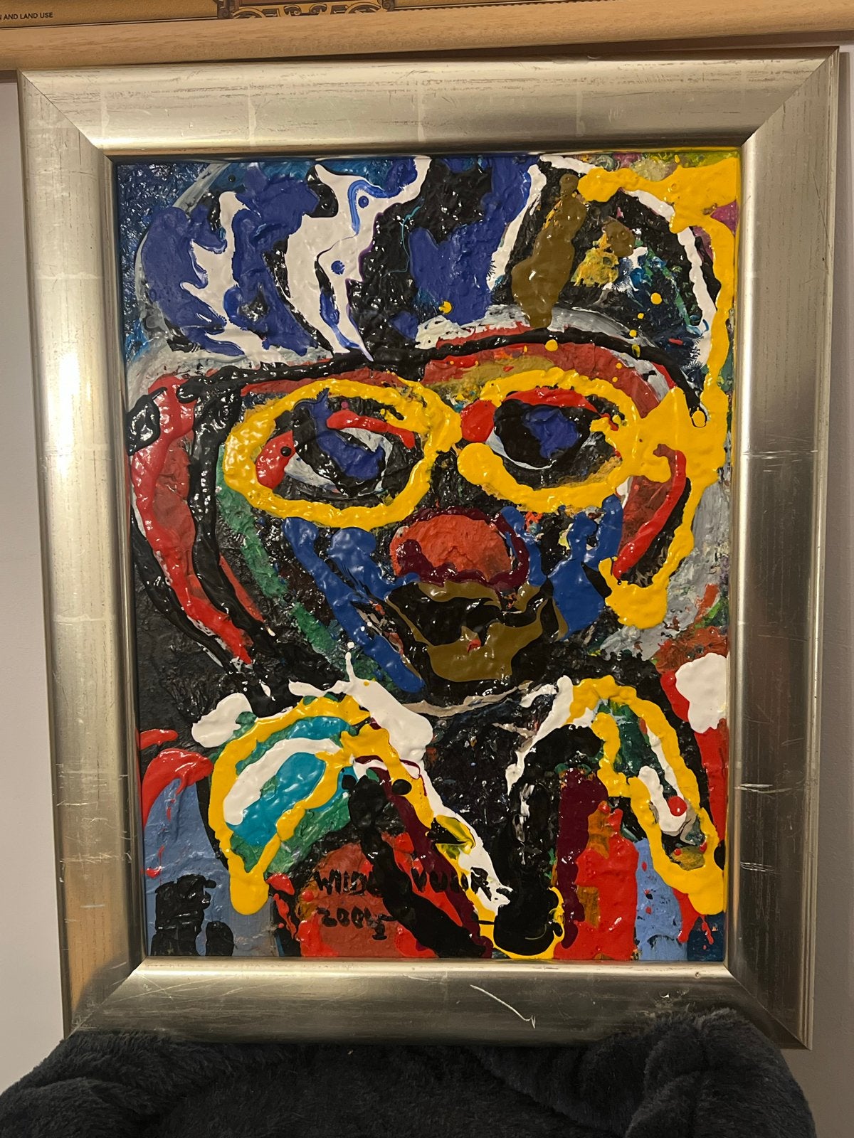 Uniek acryl schilderij 'Gezicht' van Maya Wildevuur, Antiek en Kunst, Ophalen of Verzenden