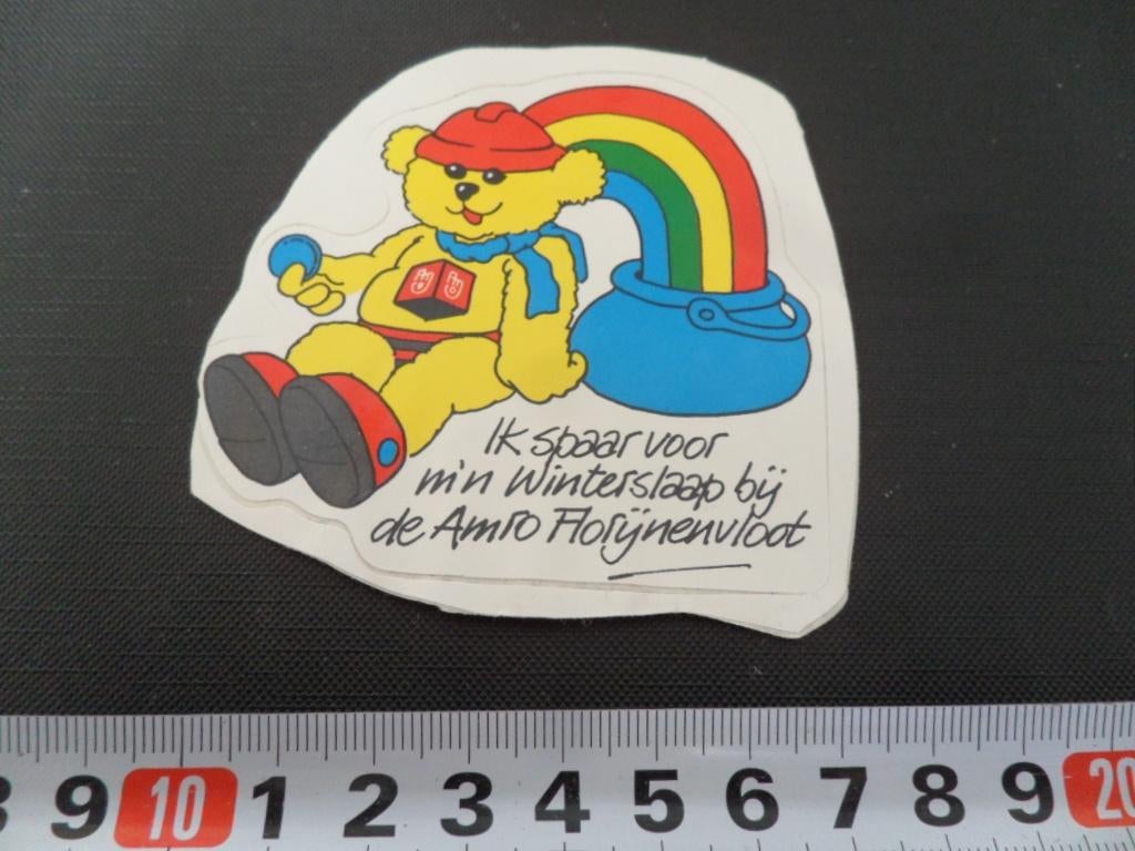 sticker amro bank - beer ik spaar voor mijn winterslaap, Verzamelen, Stickers, Zo goed als nieuw, Ophalen