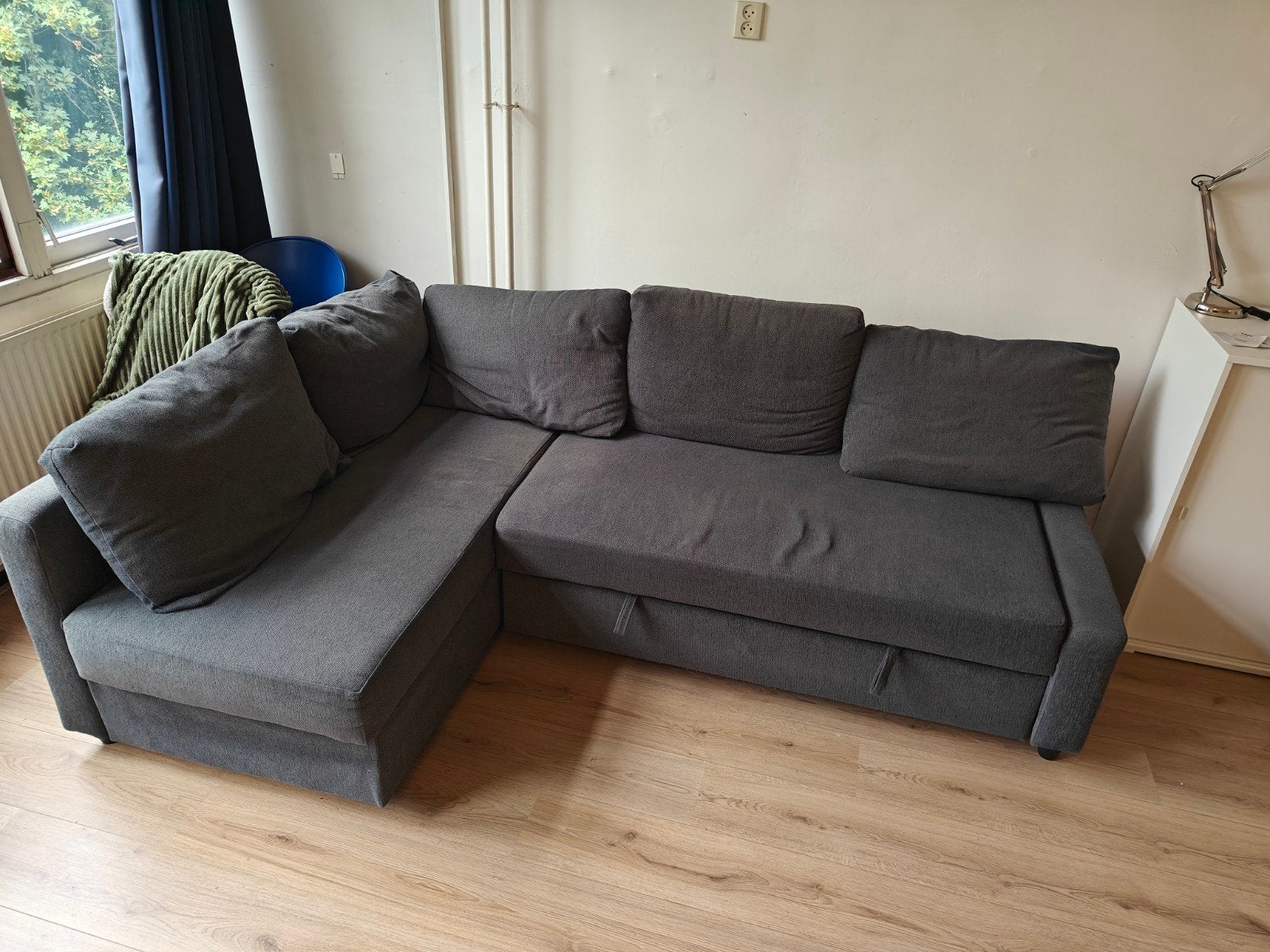 ikea friheten hoekslaapbank grijs, Ophalen, Gebruikt, Stof