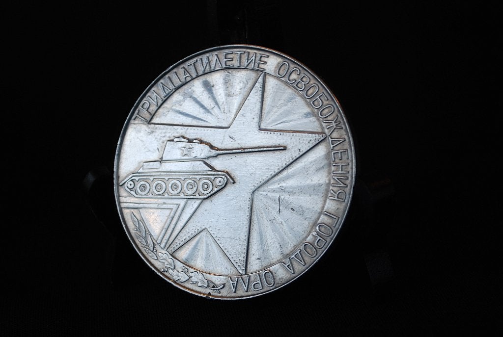 WW2 Vintage origineel Tank T-34 plaque met Sovjet Ster 1943, Antiek en Kunst, Ophalen of Verzenden