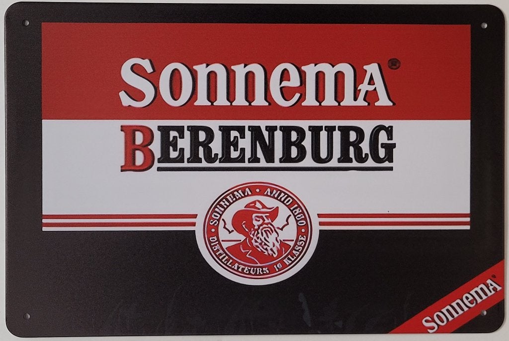 Sonnema Berenburg logo reclamebord van metaal wandbord deco, Verzamelen, Reclamebord, Info@deconoord.nl, Deco Noord, Nieuw