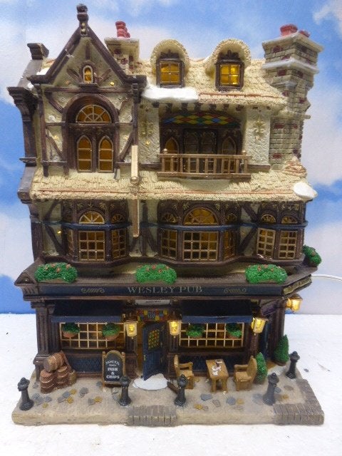 lemax facade Wesley Pub kerstdorp kersthuisje cafe kerst, Diversen, Ophalen of Verzenden, Zo goed als nieuw