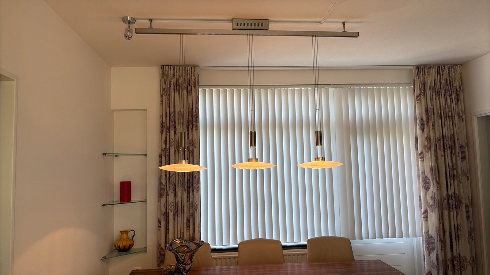 Moderne hanglamp, Huis en Inrichting, Lampen | Hanglampen, Ophalen, Zo goed als nieuw, Glas, Modern