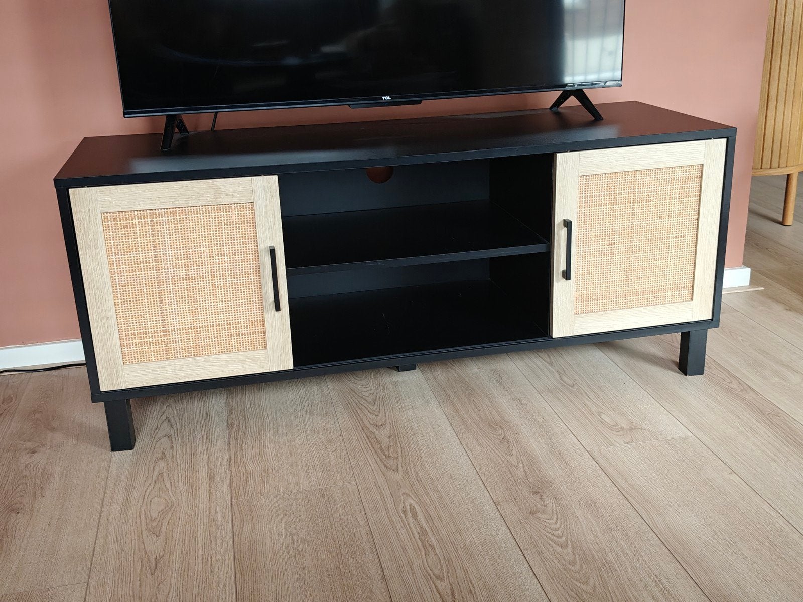 TV-meubel met 2 schuifdeurtjes, Huis en Inrichting, Kasten | Televisiemeubels, Ophalen, 25 tot 50 cm, 100 tot 150 cm, Minder dan 100 cm