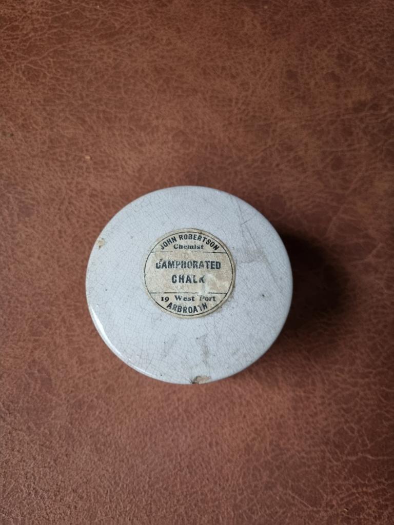 Antieke John Robertson Camphorated Chalk Potje, Antiek en Kunst, Ophalen of Verzenden