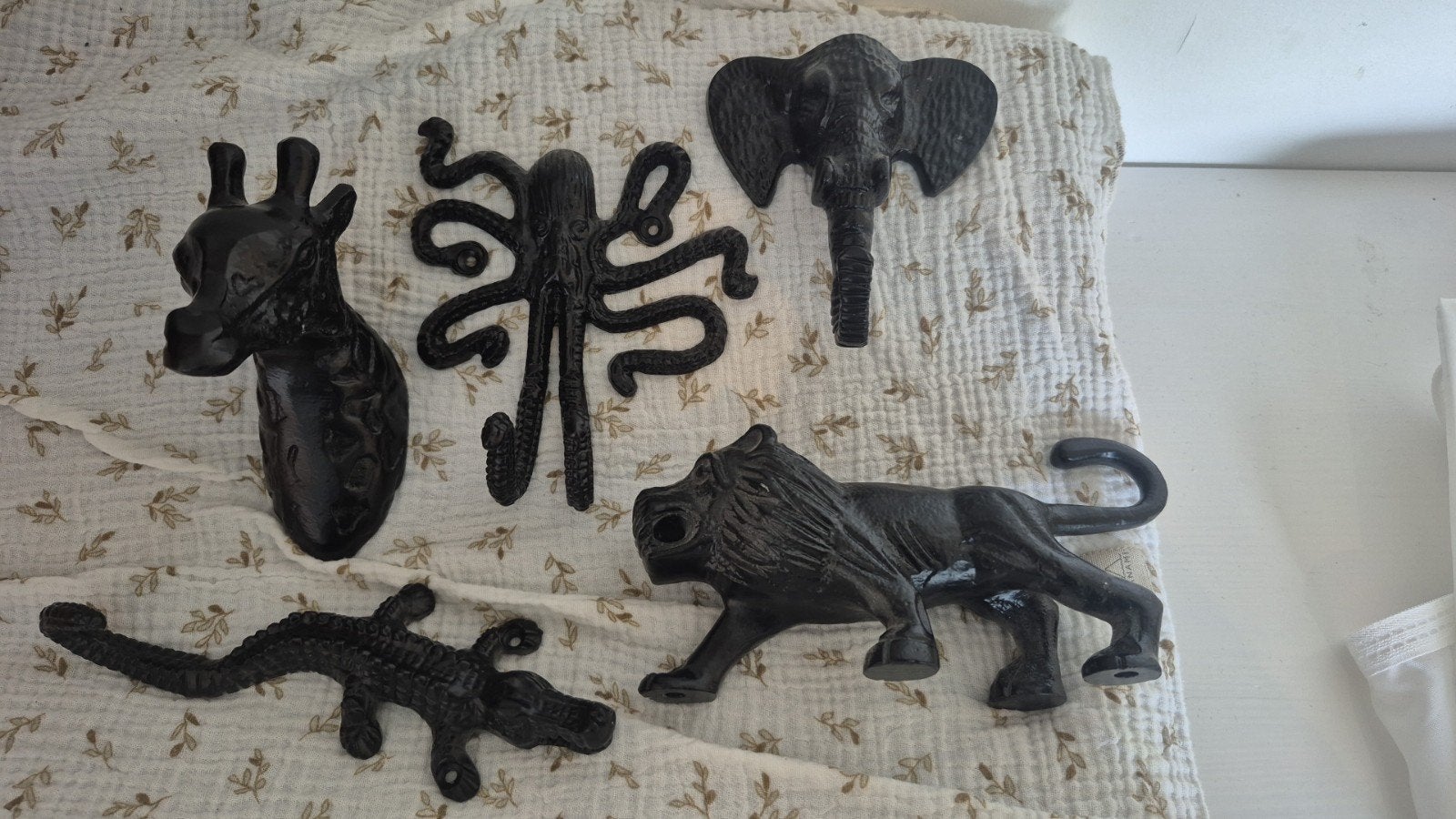 Kidsdepot Wandhaken - Jungle dieren (5 stuks), Huis en Inrichting, Ophalen, Zo goed als nieuw, Metaal, Wandhaken