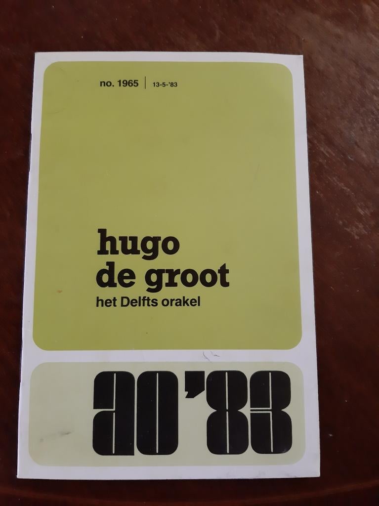AO Boekje Hugo de Groot: Het Delfts Orakel (1965), Ophalen of Verzenden, Gelezen, H.A.R. Hovenkamp