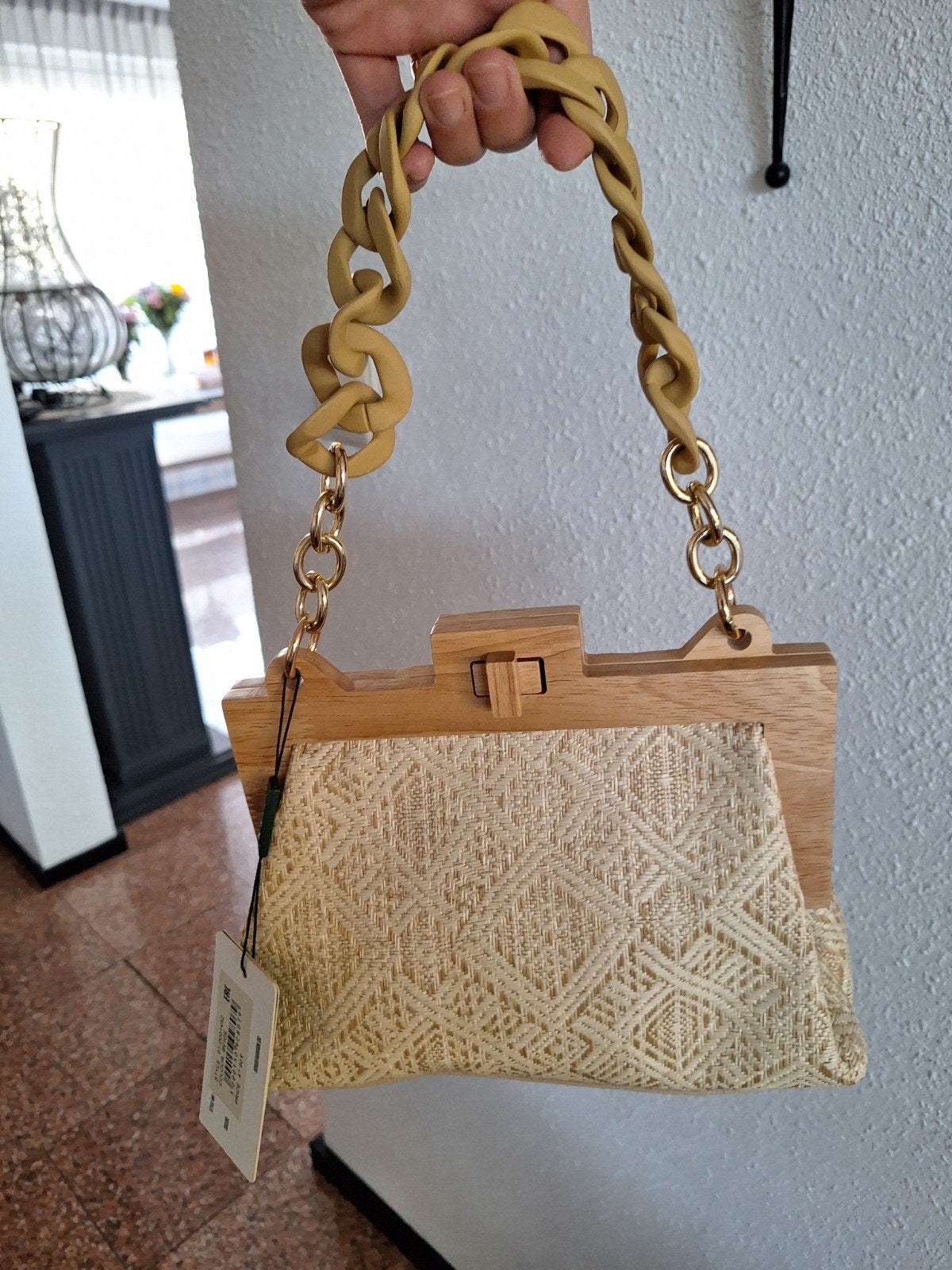 Verde Fashion Avondtasje - Nieuw met prijskaartje, Sieraden, Tassen en Uiterlijk, Ophalen of Verzenden, Nieuw, Beige, Avondtasje