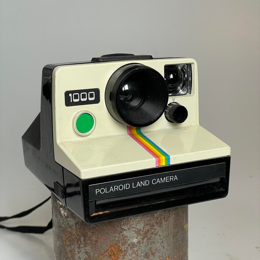 Polaroid 1000 vintage camera groene knop met regenboog, Ophalen, Gebruikt