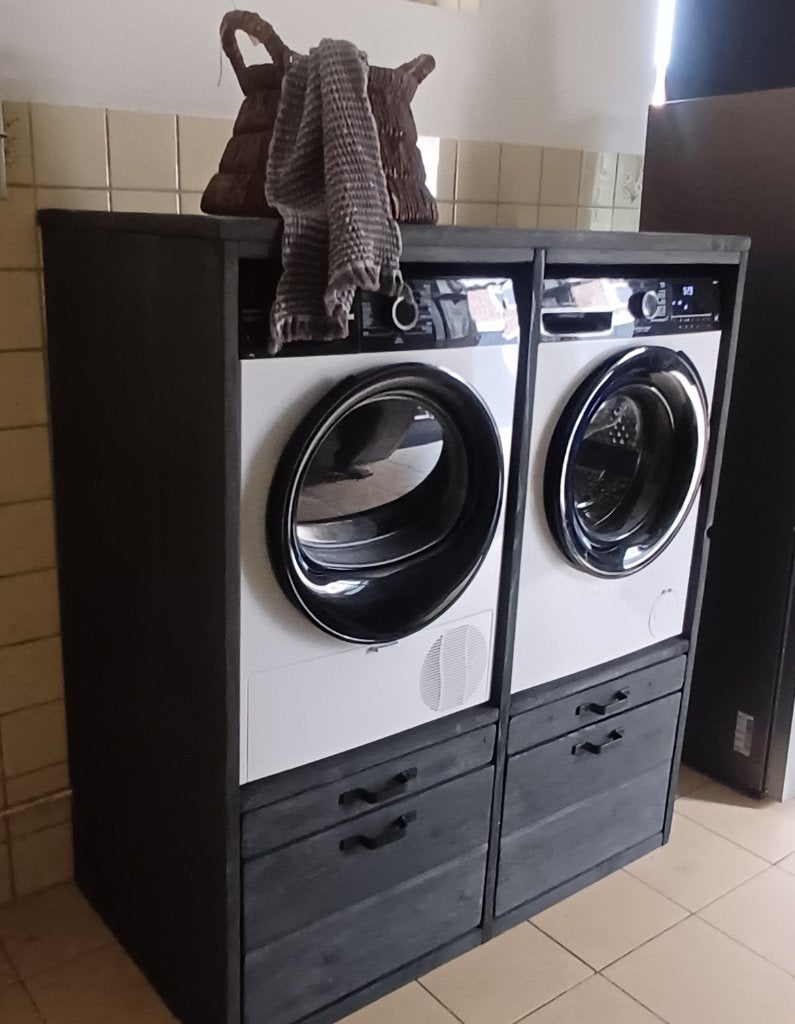 Wasmachine ombouw verhoger lades wasmand plank Echt Hout, Ophalen, Nieuw