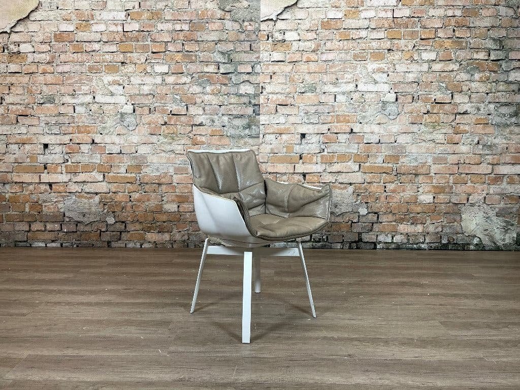 B&B Italia Husk – Taupe leer | Patricia Urquiola, Huis en Inrichting, Ophalen, Leer, Overige kleuren, Design