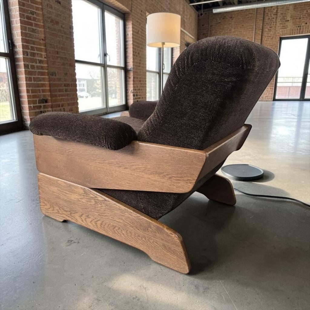 Vintage bruine brutalist eenzit / fauteuil / zetel, Ophalen