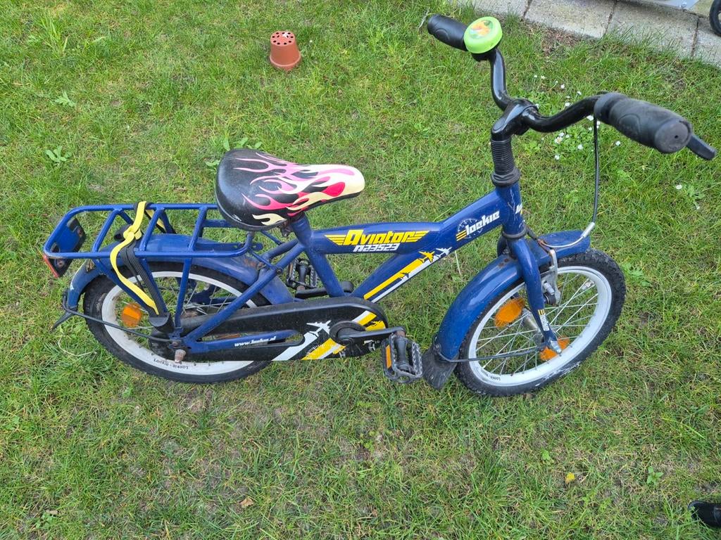 Blauwe kinderfiets 16 inch, Fietsen en Brommers, Fietsen | Kinderfietsjes, Ophalen, Gebruikt, 16 tot 20 inch