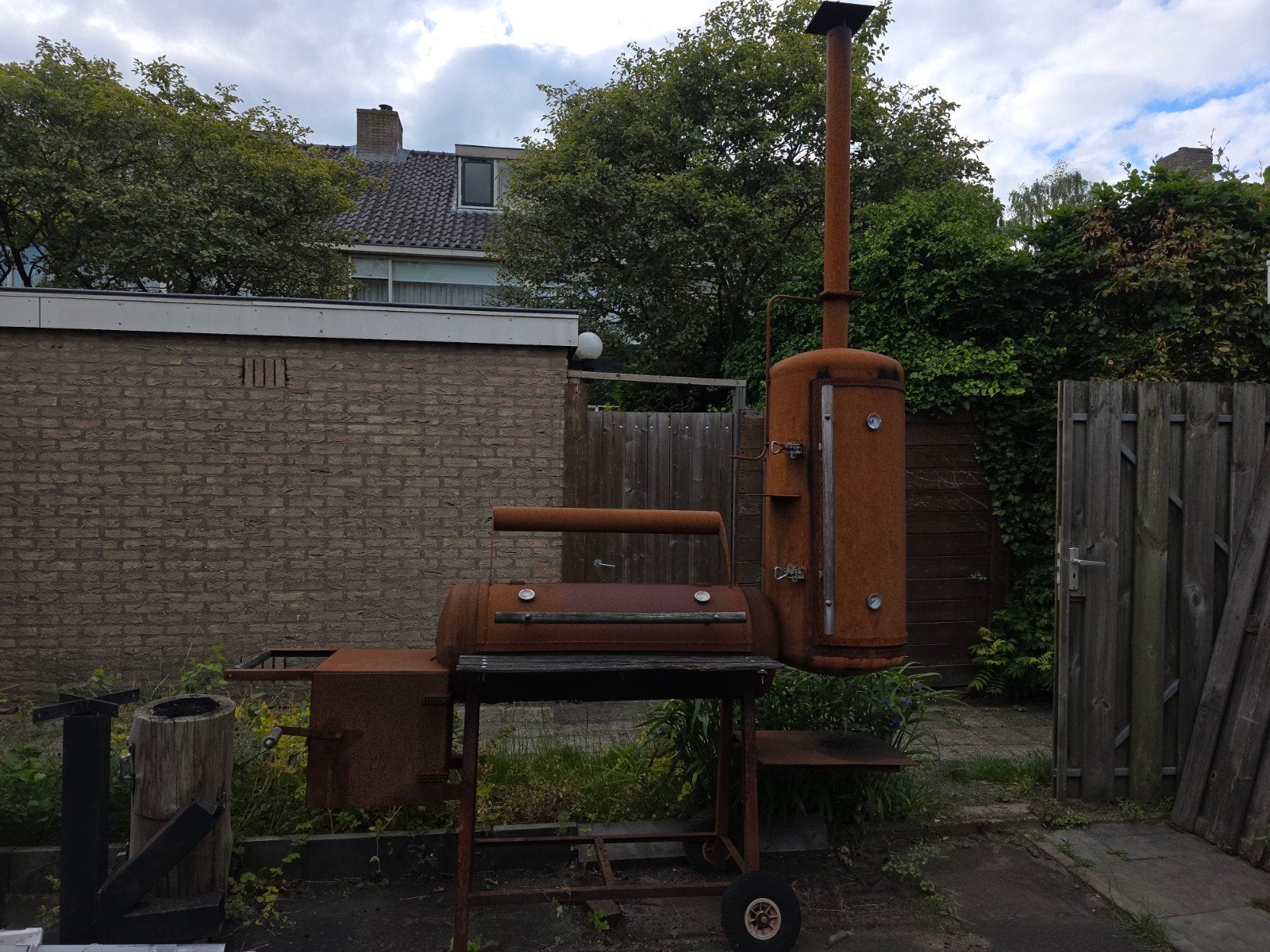Zware zelfgebouwde Amerikaanse Smoker - 7 jaar plezier!, Tuin en Terras, Ophalen, Gebruikt