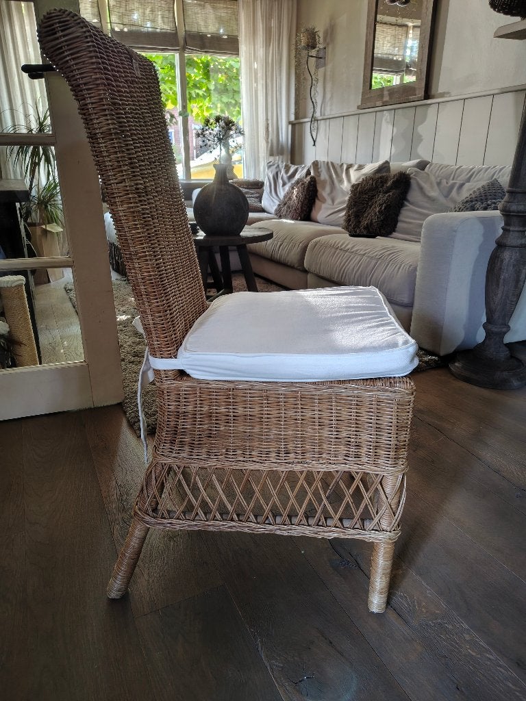 Rieten eetkamerstoelen riviera maison, Gebruikt, Bruin, Riet of Rotan, Ophalen of Verzenden