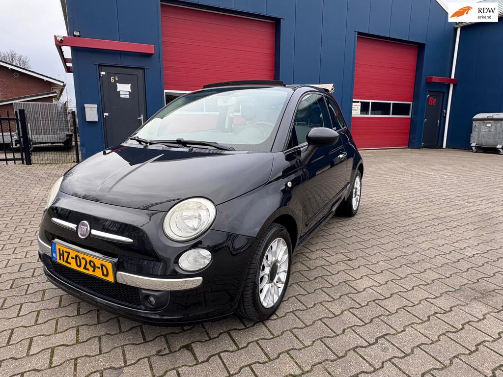 Fiat 500 C 1.2 Lounge Airco Cabriolet!, Euro 5, Gebruikt, Cabriolet, Zwart