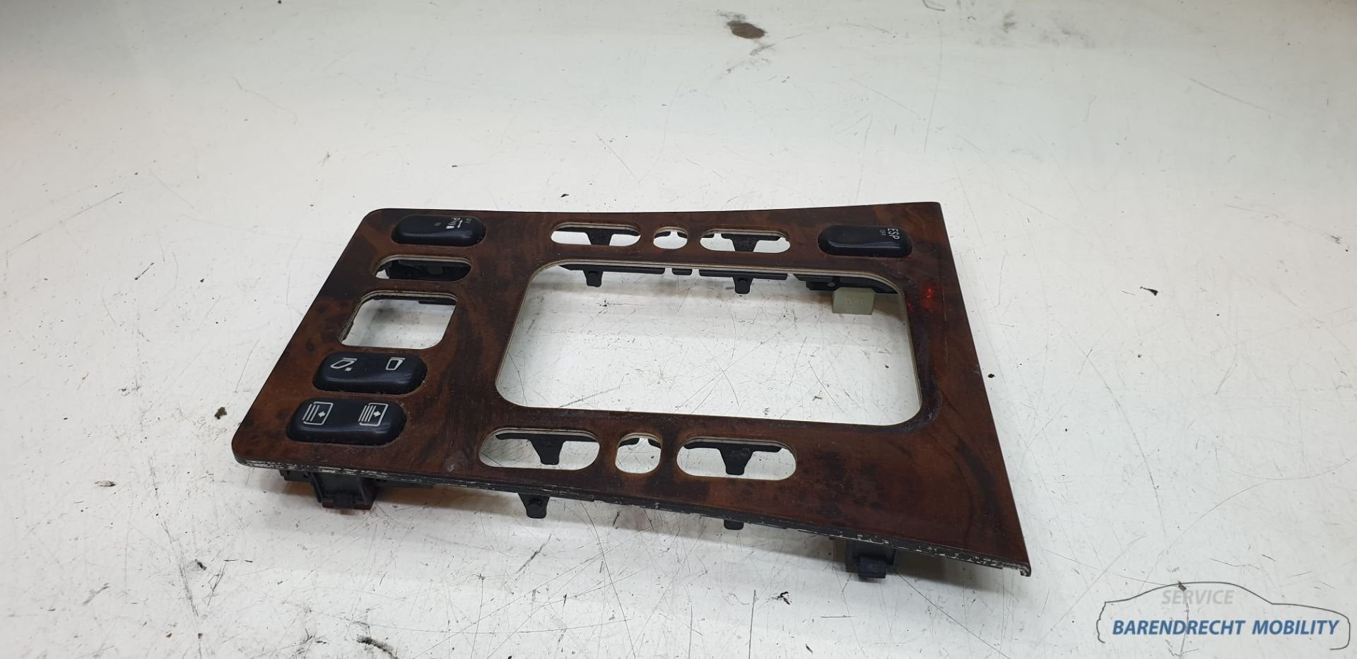 Hout inleg W210 Mercedes middenconsole pook raamschakelaars, Gebruikt, Mercedes-Benz AG, Mercedes-Benz, Ophalen of Verzenden