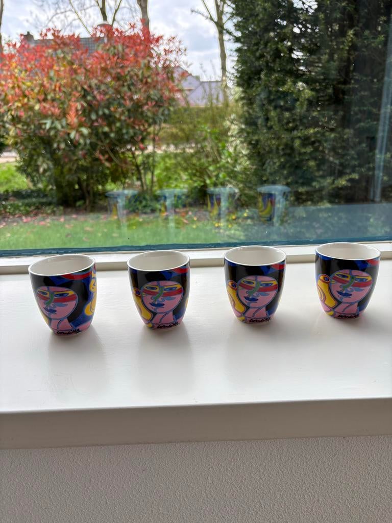4 Corneille kopjes, Ophalen, Keramiek, Zo goed als nieuw, Overige stijlen