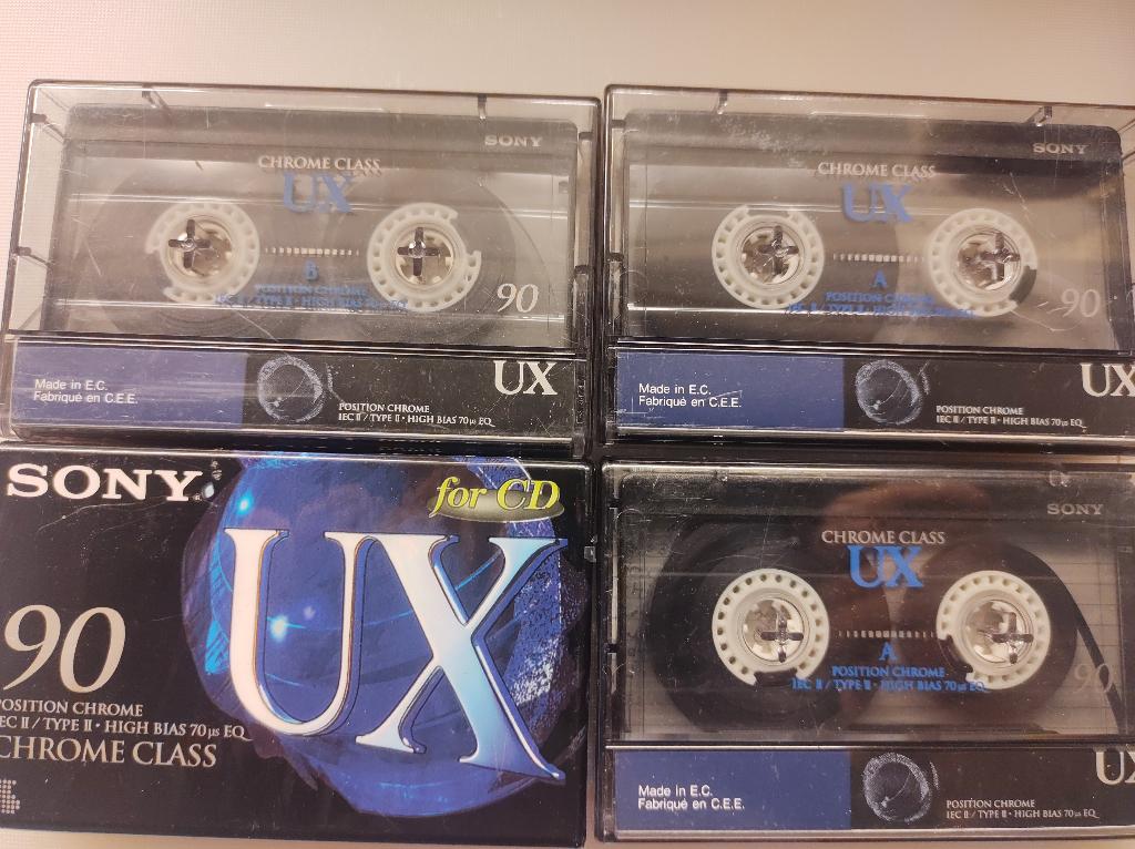 Sony UX 90 cassettes 4 stuks UX90, Verzenden, Gebruikt, Overige genres, 2 t/m 25 bandjes