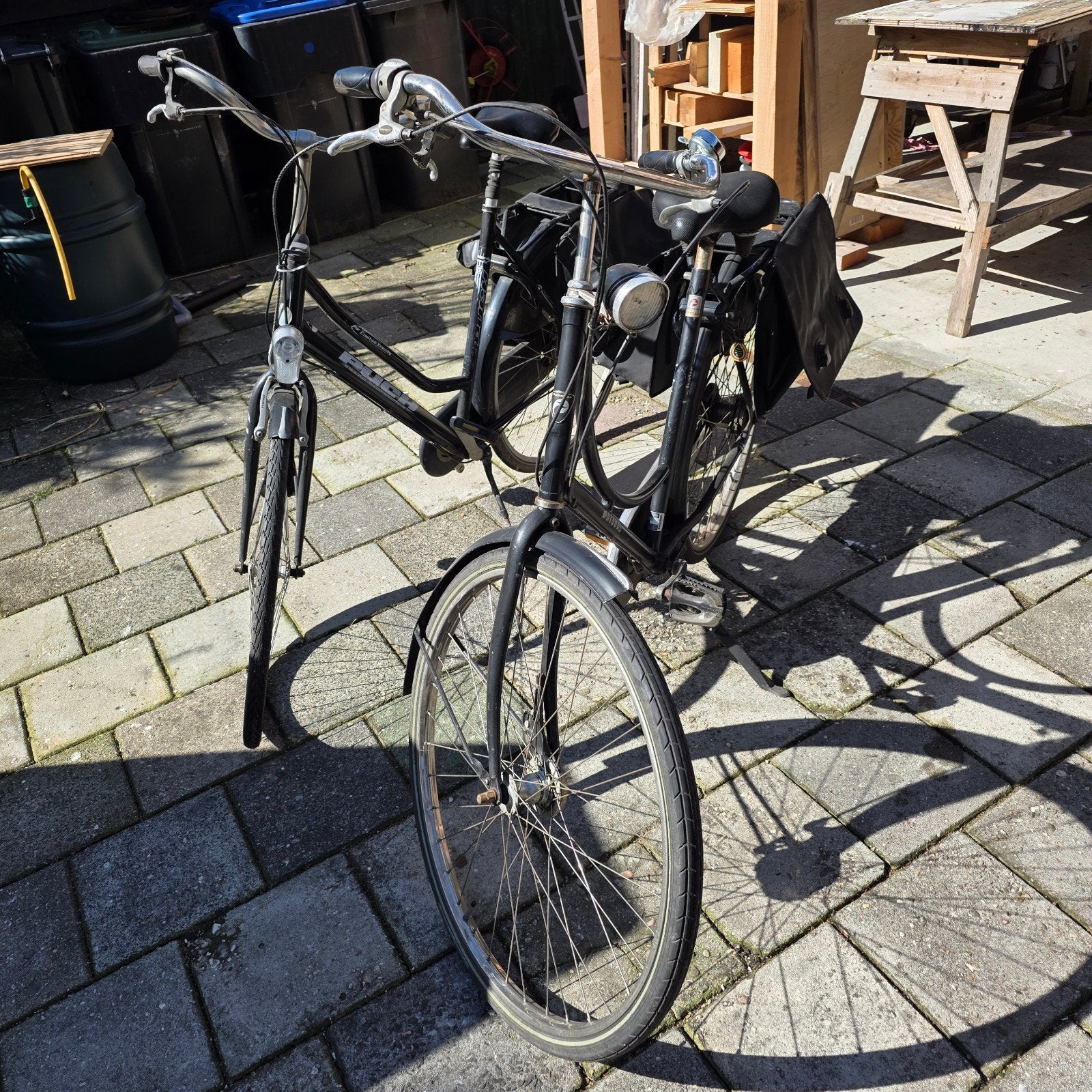 Puch en Batavus Damesfiets met fietstassen - Gebruikt, Velgrem, Versnellingen, Ophalen, Overige merken