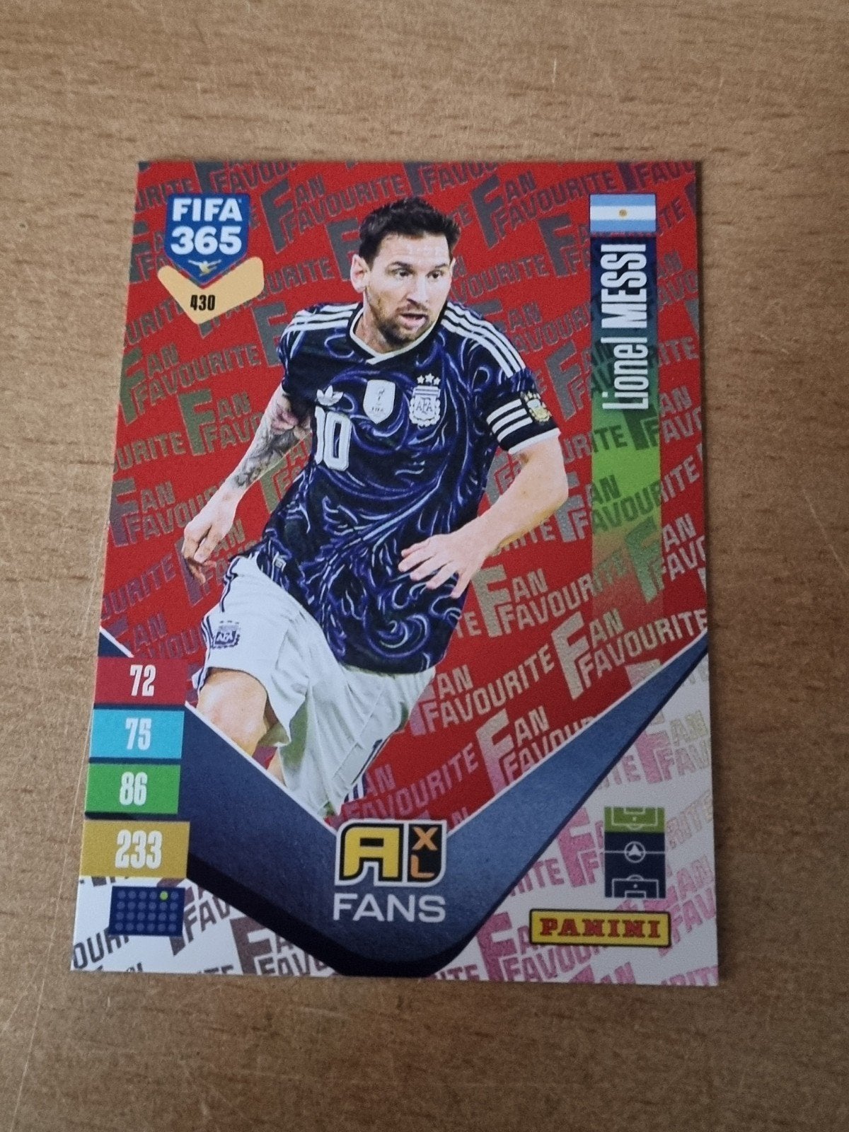 Panini Adrenalyn xl Fifa 365 2027 Fans Rood Lionel Messi, Ophalen of Verzenden, Zo goed als nieuw, Plaatje