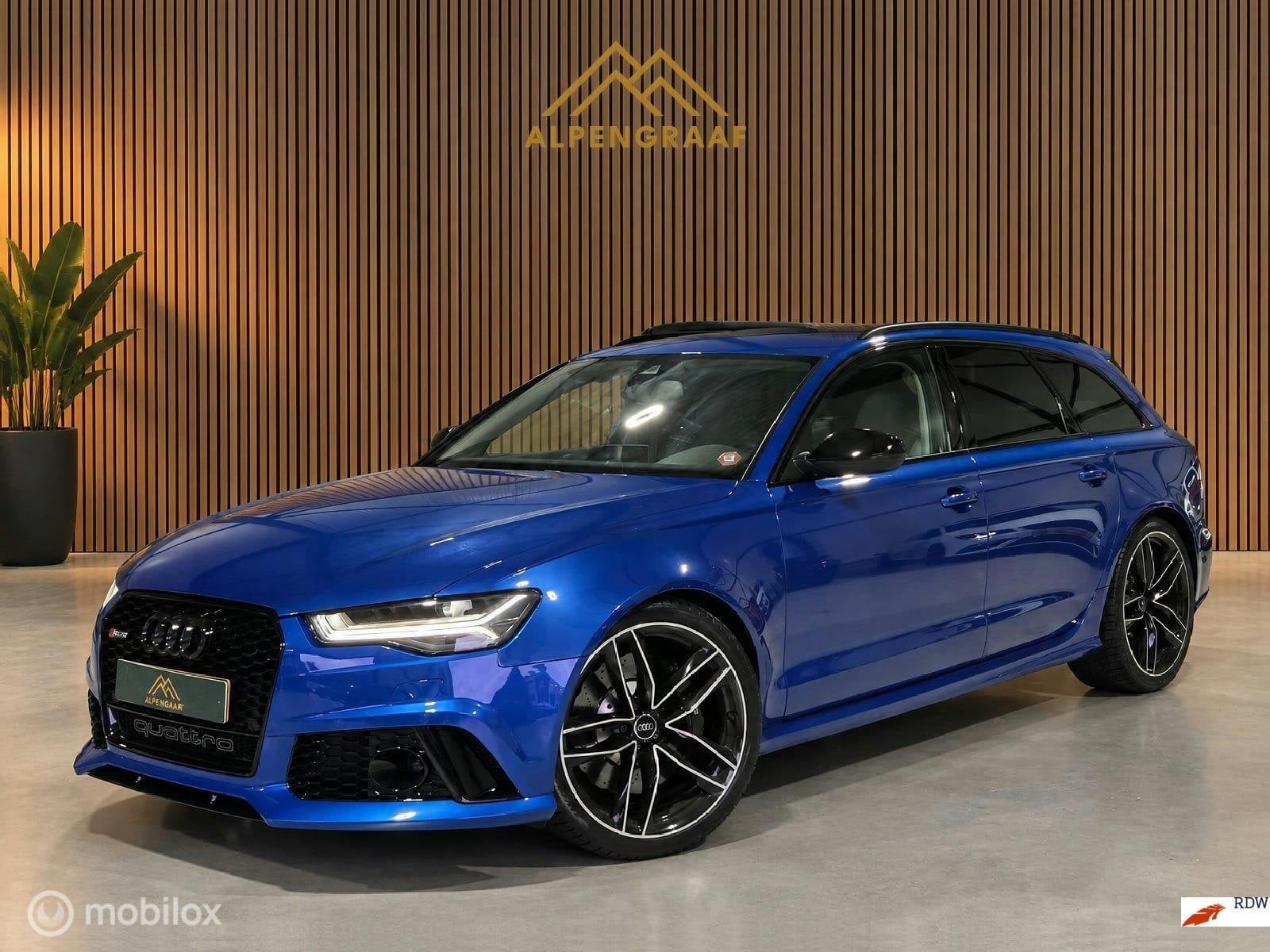 Audi RS 6 Avant 4.0 TFSI RS 6 quattro MTM 670PK Dealeronderh, Automaat, Dealer onderhouden, Gebruikt, Blauw