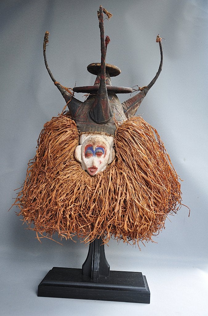 Tribaal gebruikt initiatie masker, YAKA, DR Congo, 1940-50, Antiek en Kunst, Ophalen of Verzenden