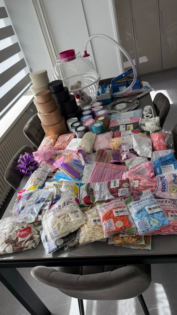 Ballon stuffer machine + accessoires direct starten!, Ophalen of Verzenden, Zo goed als nieuw, Feestartikel, Overige