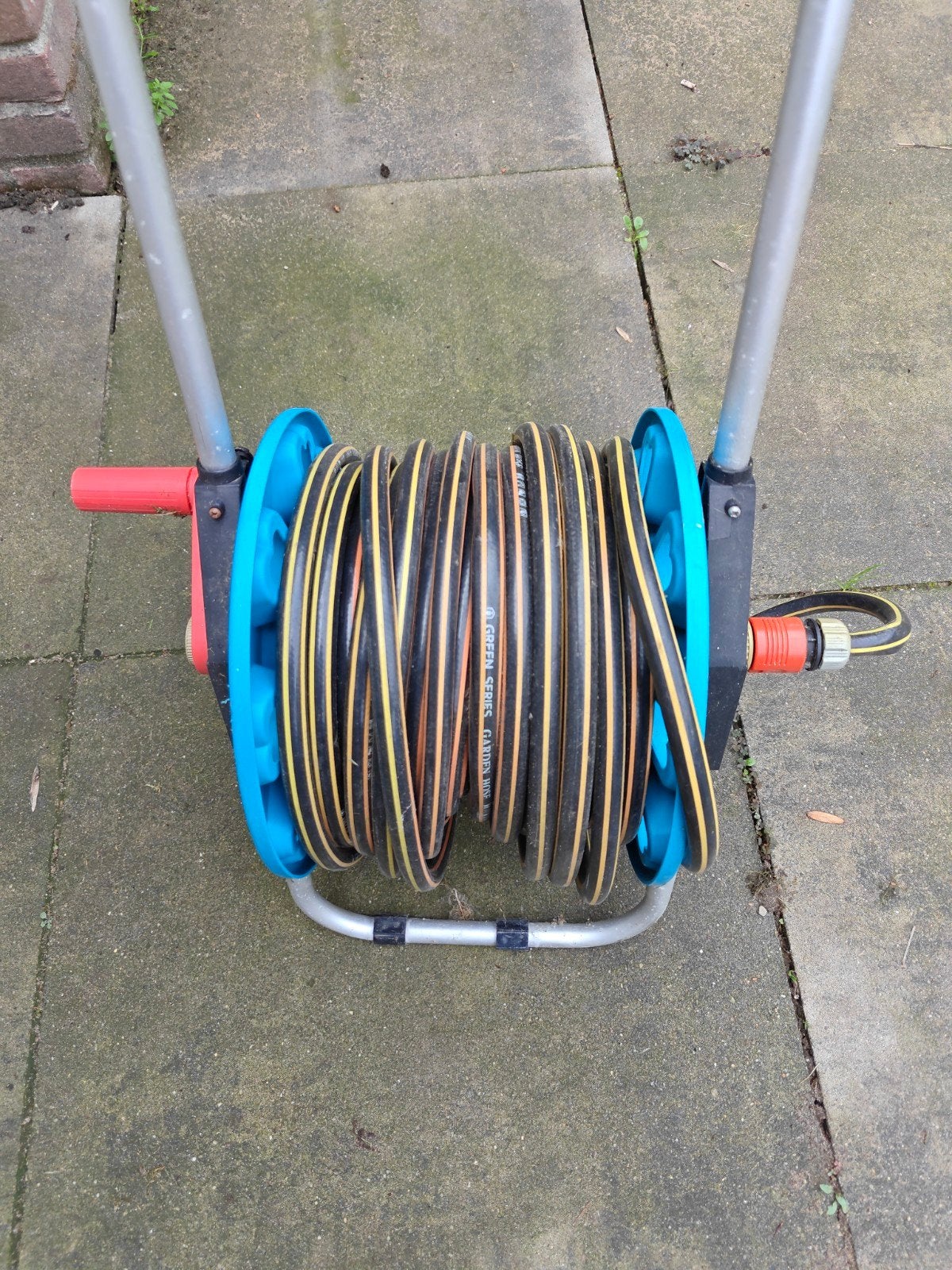 Gardena tuinslanghaspel met slang, Ophalen of Verzenden, Gebruikt, Tuinslanghaspel