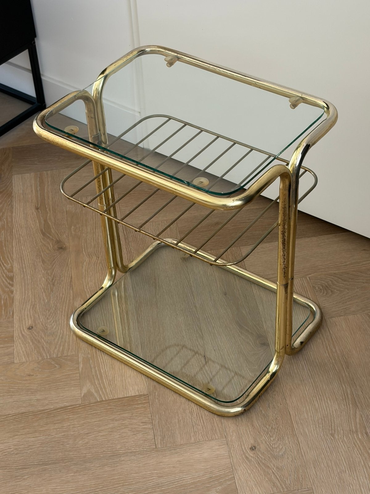Vintage tafeltje, Ophalen, Zo goed als nieuw, Rechthoekig, Minder dan 55 cm