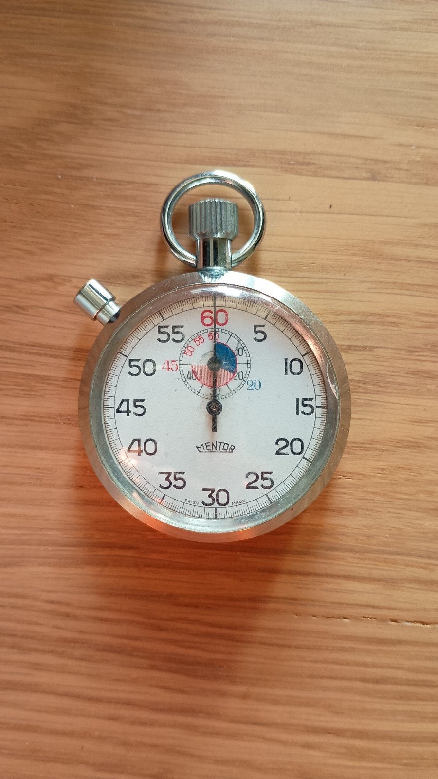 Antieke opwindbare stopwatch - Mentor (Swiss Made), Antiek en Kunst, Ophalen of Verzenden
