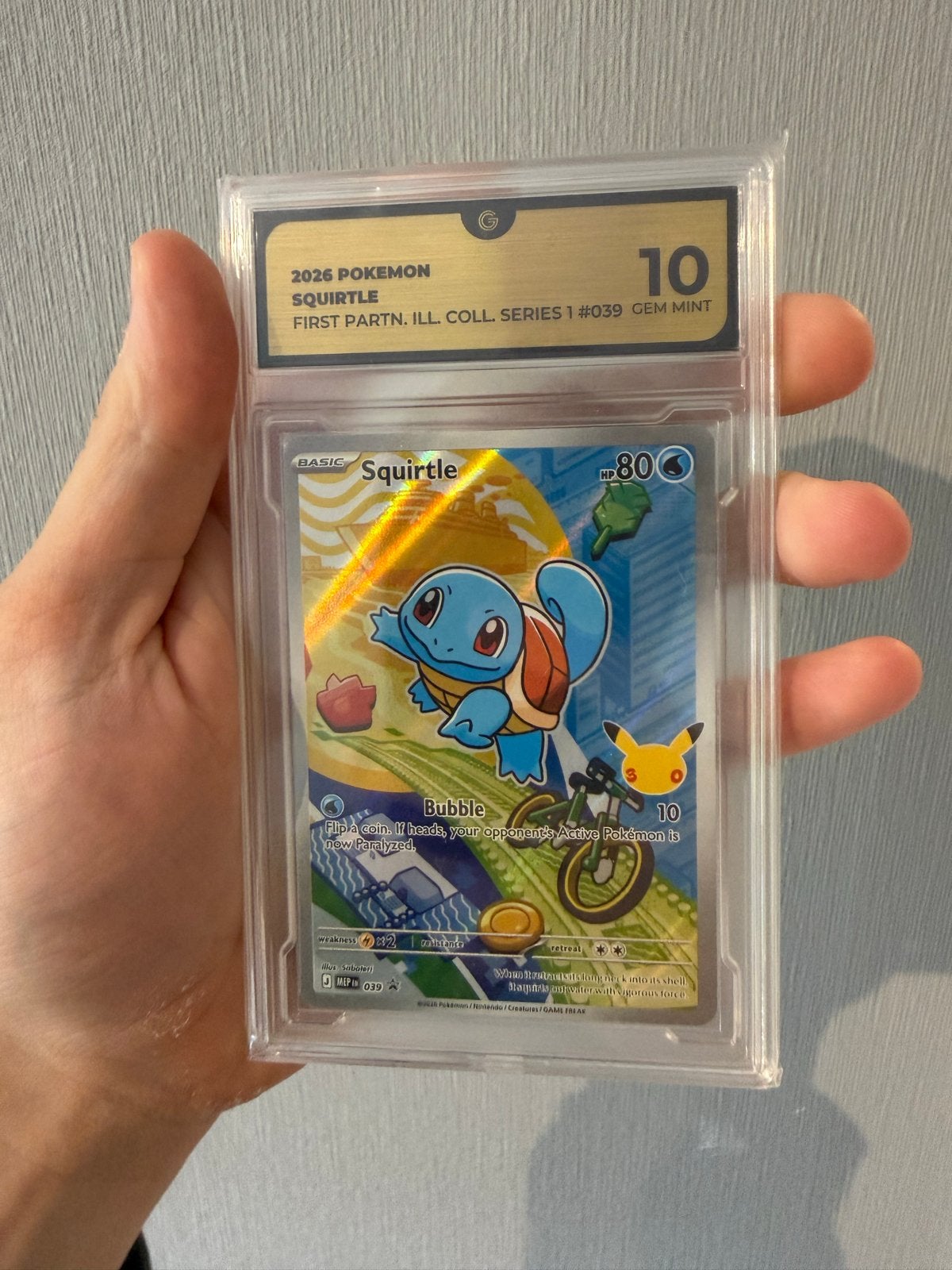 Pokémon Squirtle 2026 Global Grading 10 Gem Mint, Ophalen of Verzenden, Nieuw, Losse kaart