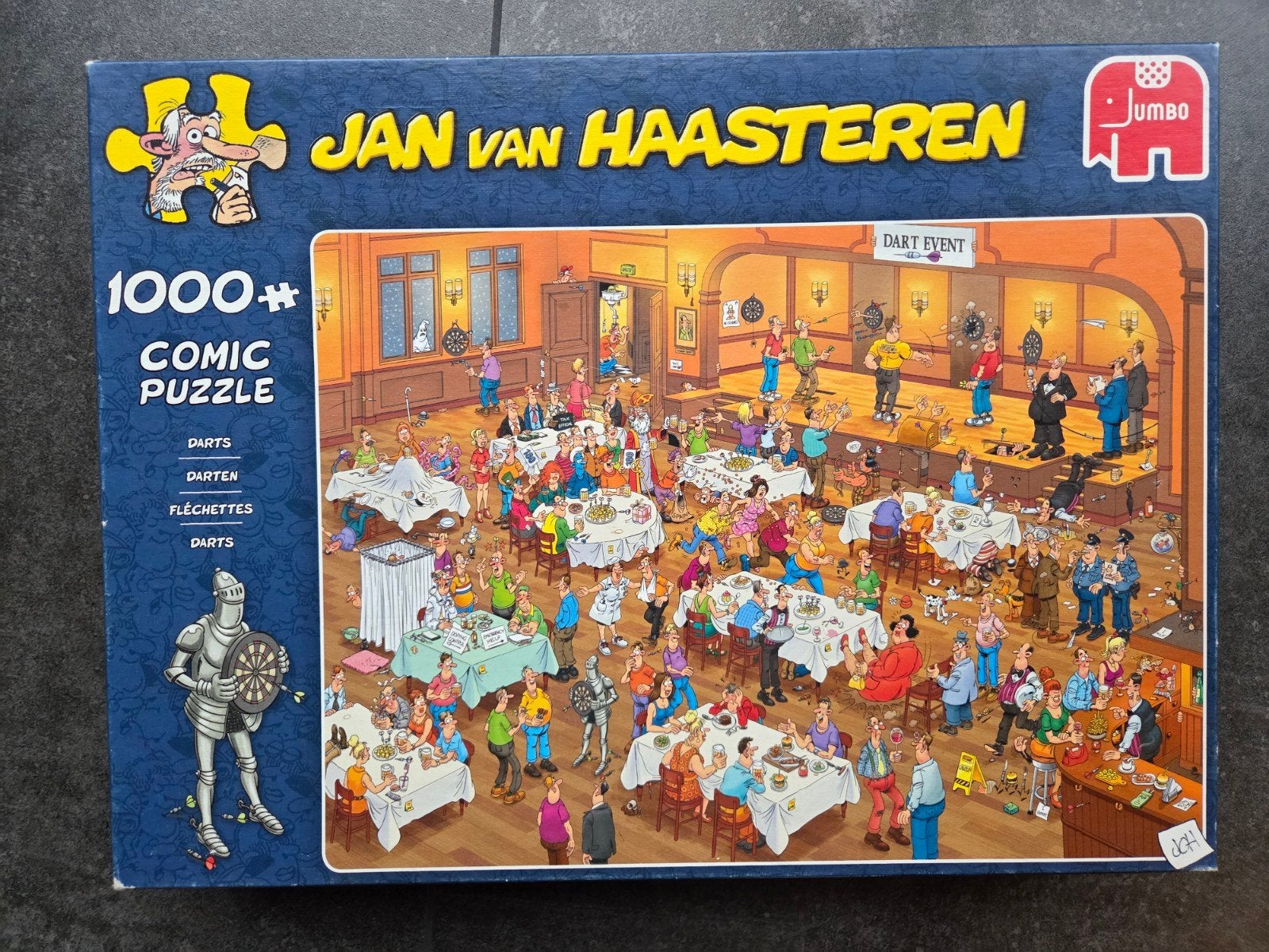 Jan Van Haasteren puzzel (Darten), Ophalen of Verzenden, 500 t/m 1500 stukjes, Zo goed als nieuw, Legpuzzel
