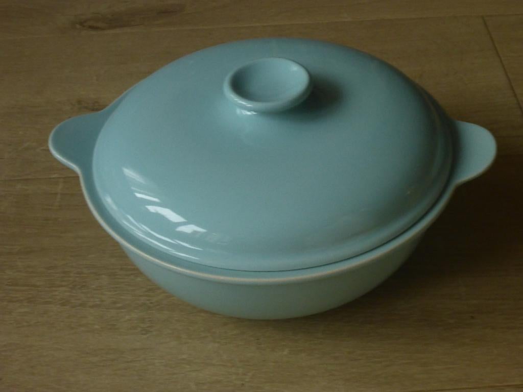 Blauwe dekselschaal, fris edam., Keramiek, Ophalen of Verzenden, Overige stijlen, Schaal of Schalen