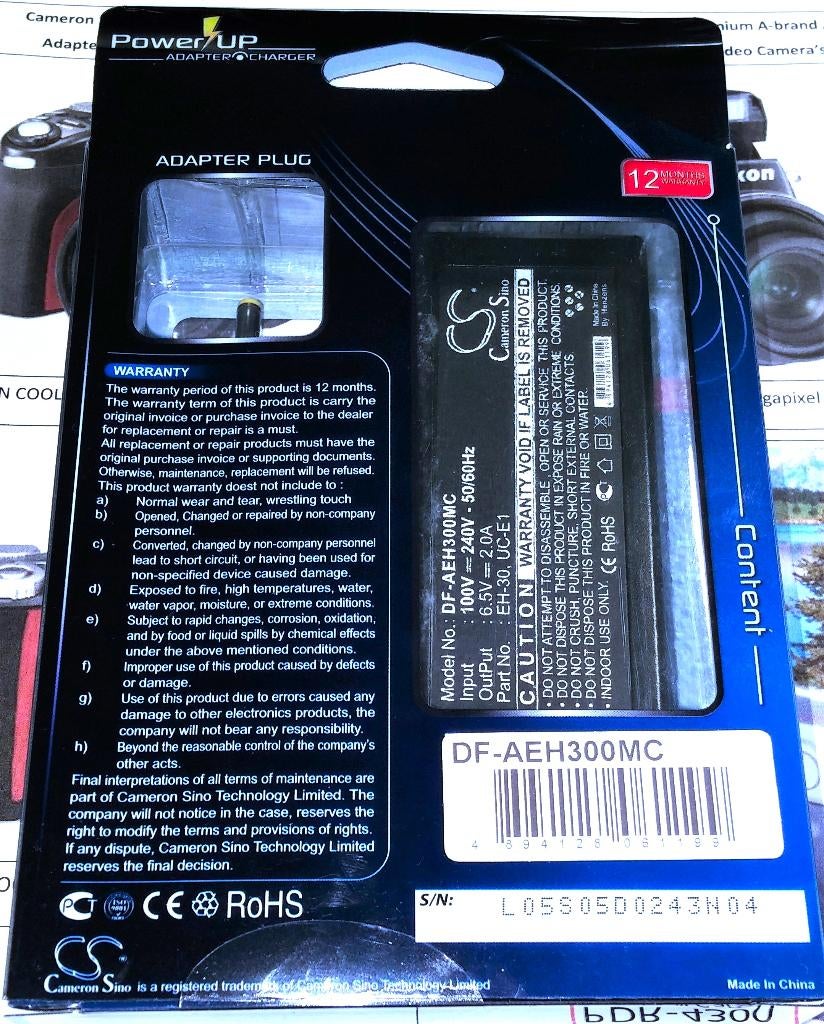 Cameron DF-AEH300MC 6.5V 2A Nikon Coolpix Adapter Lader, Ophalen of Verzenden, Nieuw