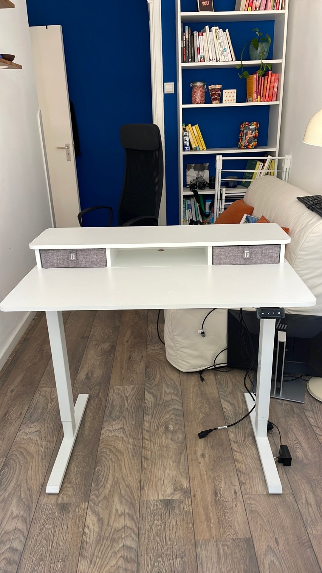 Elektrisch Zit-Sta Bureau - Wit, Verstelbaar, 100x60, Ophalen, Zit-sta bureau, Elektrisch, Spaanplaat of MDF