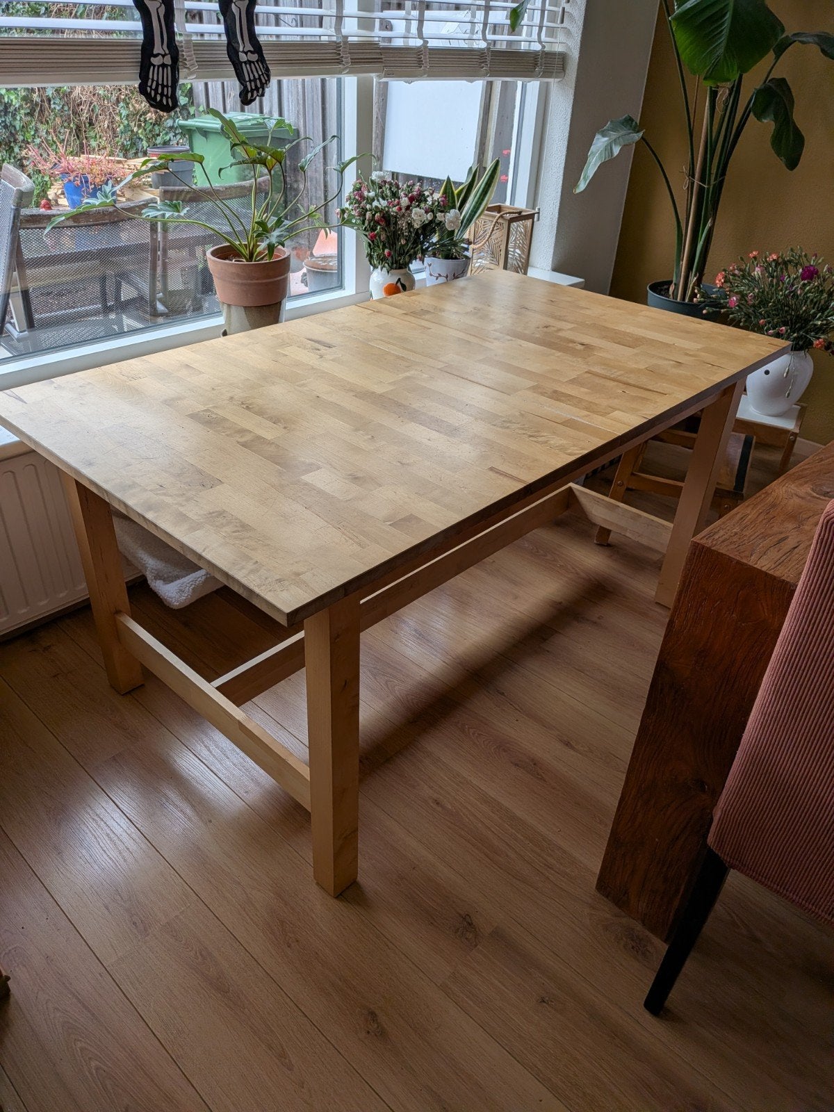 Ikea Norden uitschuifbare eettafel, Ophalen, Gebruikt, 200 cm of meer, 50 tot 100 cm
