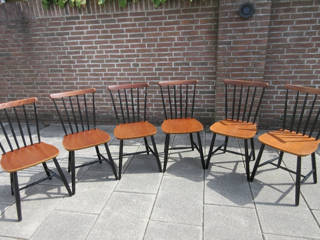 Vintage set Deense eethoek stoelen 1960, Ophalen