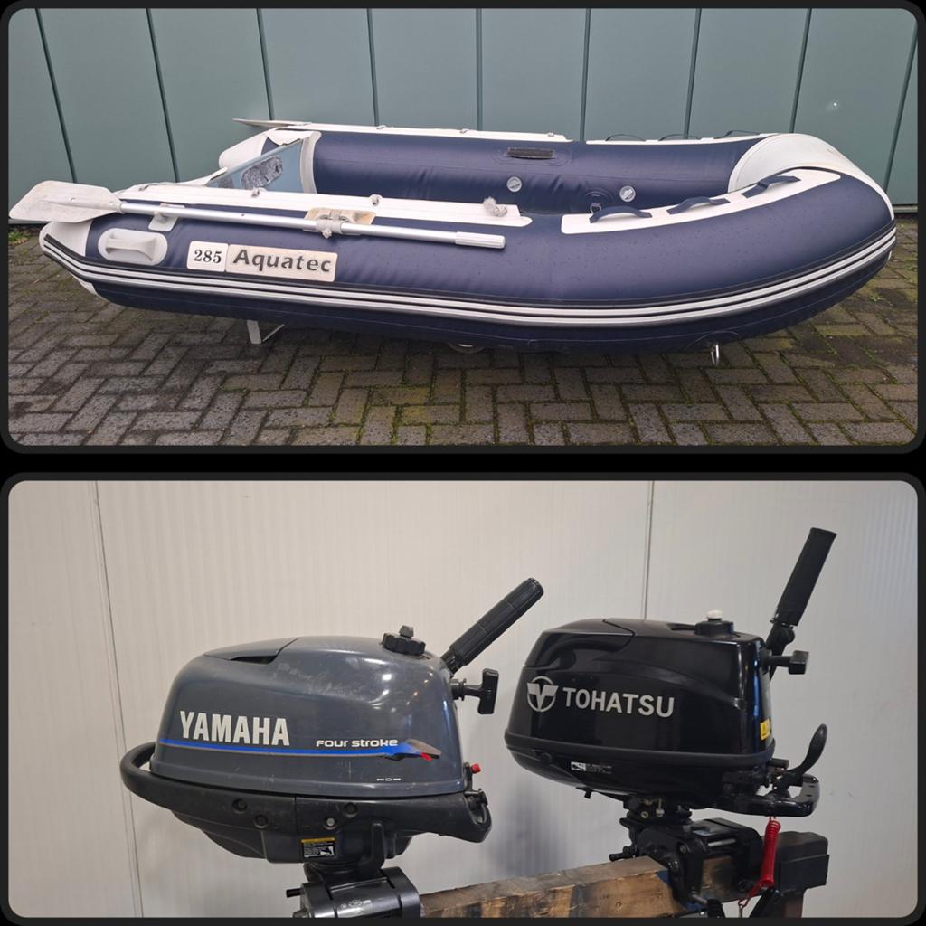 2 x Rubberboot 4 pk 4takt ( zodiac Fish Aquatec quicksilver), Watersport en Boten, Buiten- en Binnenboordmotoren, Gebruikt, Benzine