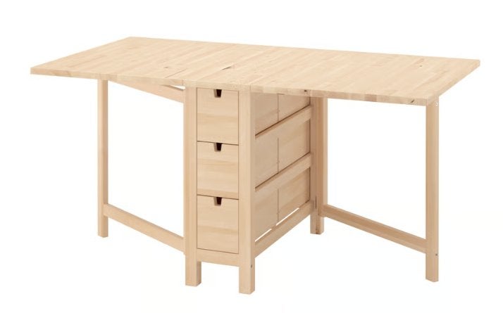 Norden / klaptafel Berken / Ikea, Ophalen, Zo goed als nieuw, 150 tot 200 cm, Modern