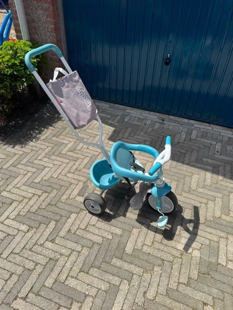 Smoby driewieler met duwstang, Ophalen, Gebruikt, Duwstang