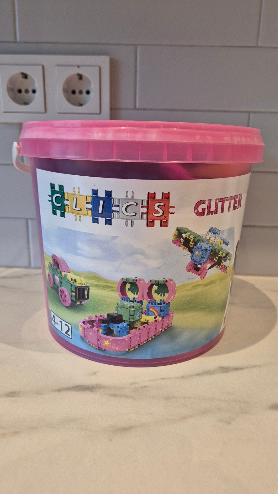 Emmer vol met Clics Glitter bouwstenen, Ophalen of Verzenden, Zo goed als nieuw, Overige merken