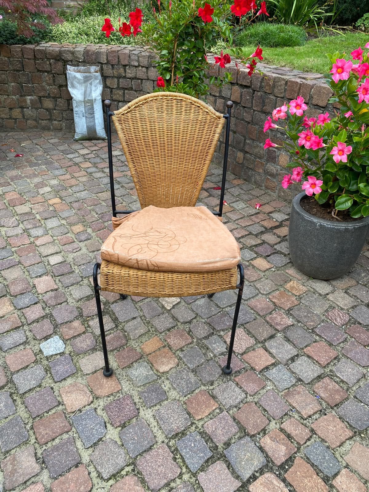 4 opknap stoelen gietijzeren met riet, Huis en Inrichting, Ophalen, Overige materialen, Gebruikt, Zwart